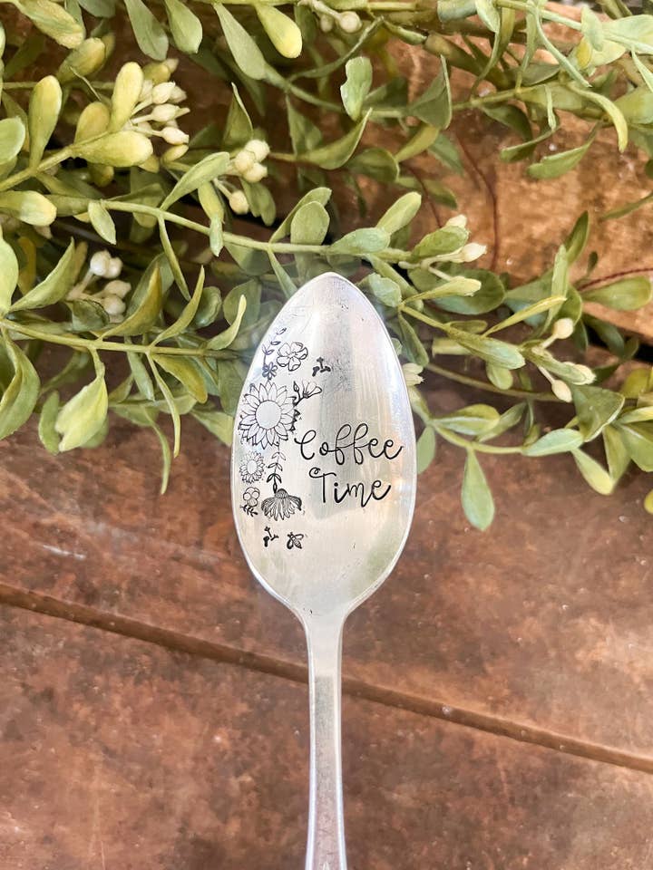 Coffee Time Vintage Stamped Spoon for wholesale by The Sassy Barn