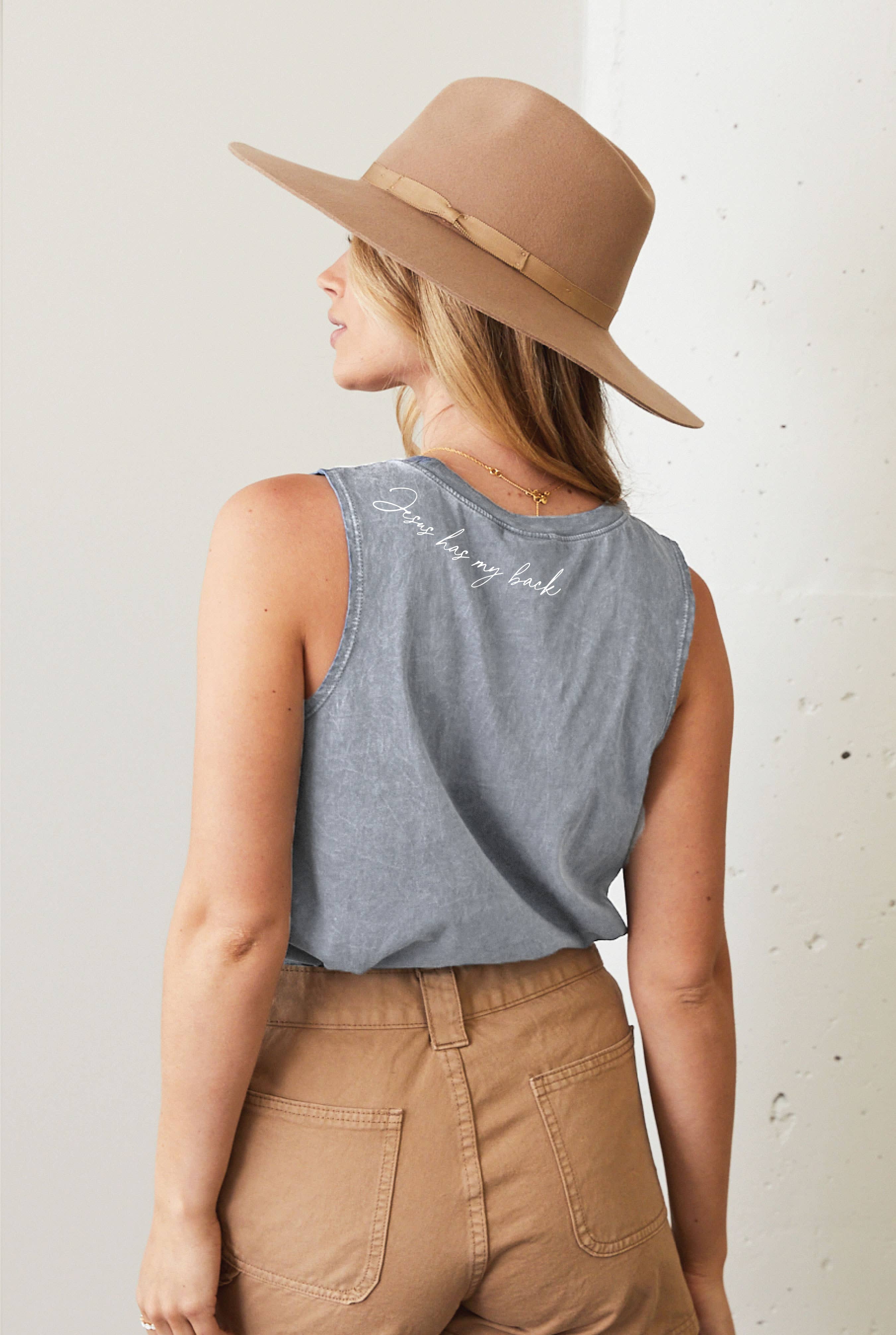 OAT COLLECTIVE - Wholesale Tank Top - Women's - JESUS HAS MY BACK Mineral Graphic Tank Top1