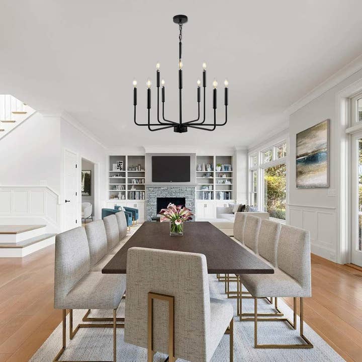 Black Farmhouse Chandelier 9 Light Dining Room Rustic for wholesale on Faire3