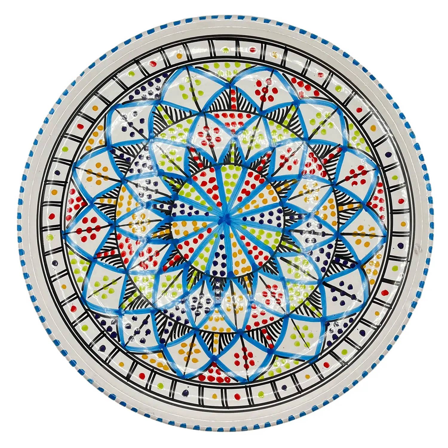 Etnico del Mondo - Wholesale Dinner Plate - Tunisian Handcrafted Ceramic Pizza Plate Ø 35 cm #21