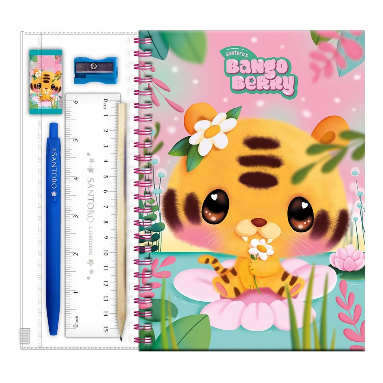 Santoro London – wholesale Notebook – Bangoberry - A5 Notebook With Stationery - Tiggy Tiger1