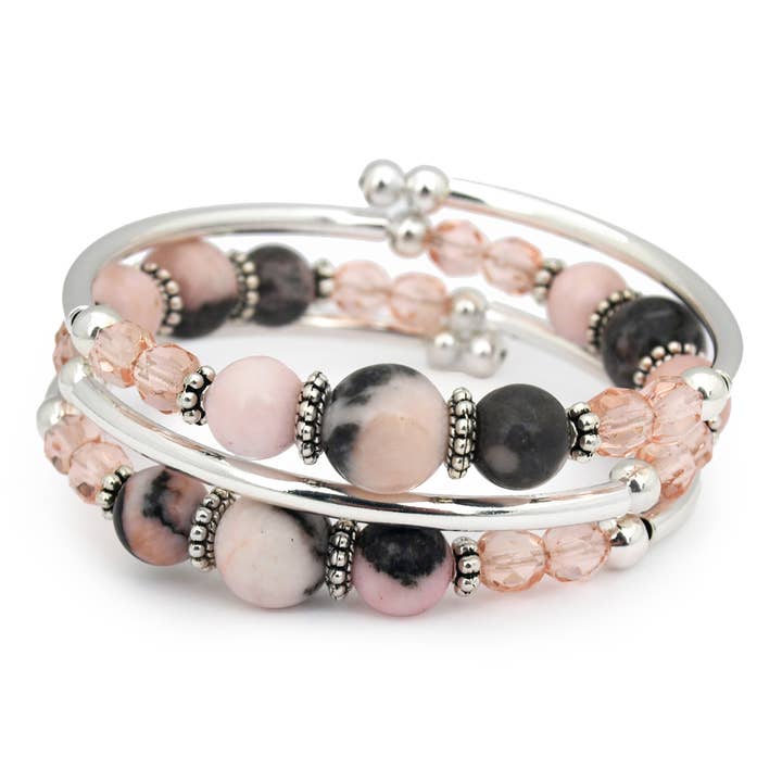 Himalayan - Pink Zebra Jasper Bracelet for wholesale by Crazyartgrrl Jewelry