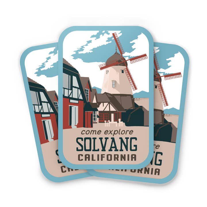 Solvang, California Weatherproof Sticker for wholesale by Recollection Project