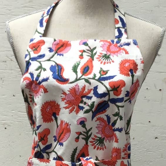 natural habitat - Wholesale Apron - Apron Chamoli Flower Org/Blu