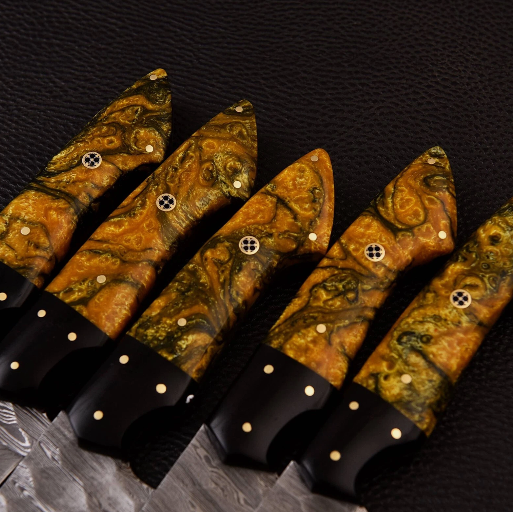 Bravohandicrafts - Wholesale Knife Set - Custom Handmade HAND FORGED DAMASCUS STEEL CHEF KNIFE Set2