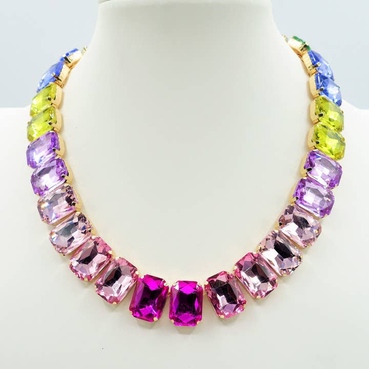 Daemon srls - Wholesale Beaded/Pearl Necklace - MARGOT collier con pietre sfaccettate - gold22