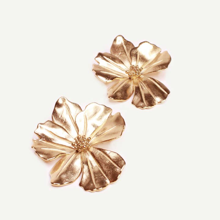 Caprice Paris - Wholesale Dangle Earrings - Vicky flower earrings Gold | Handmade in France