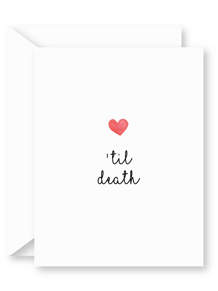Carte de vœux de mariage « Til Death » pour la vente par Impress Design Studio