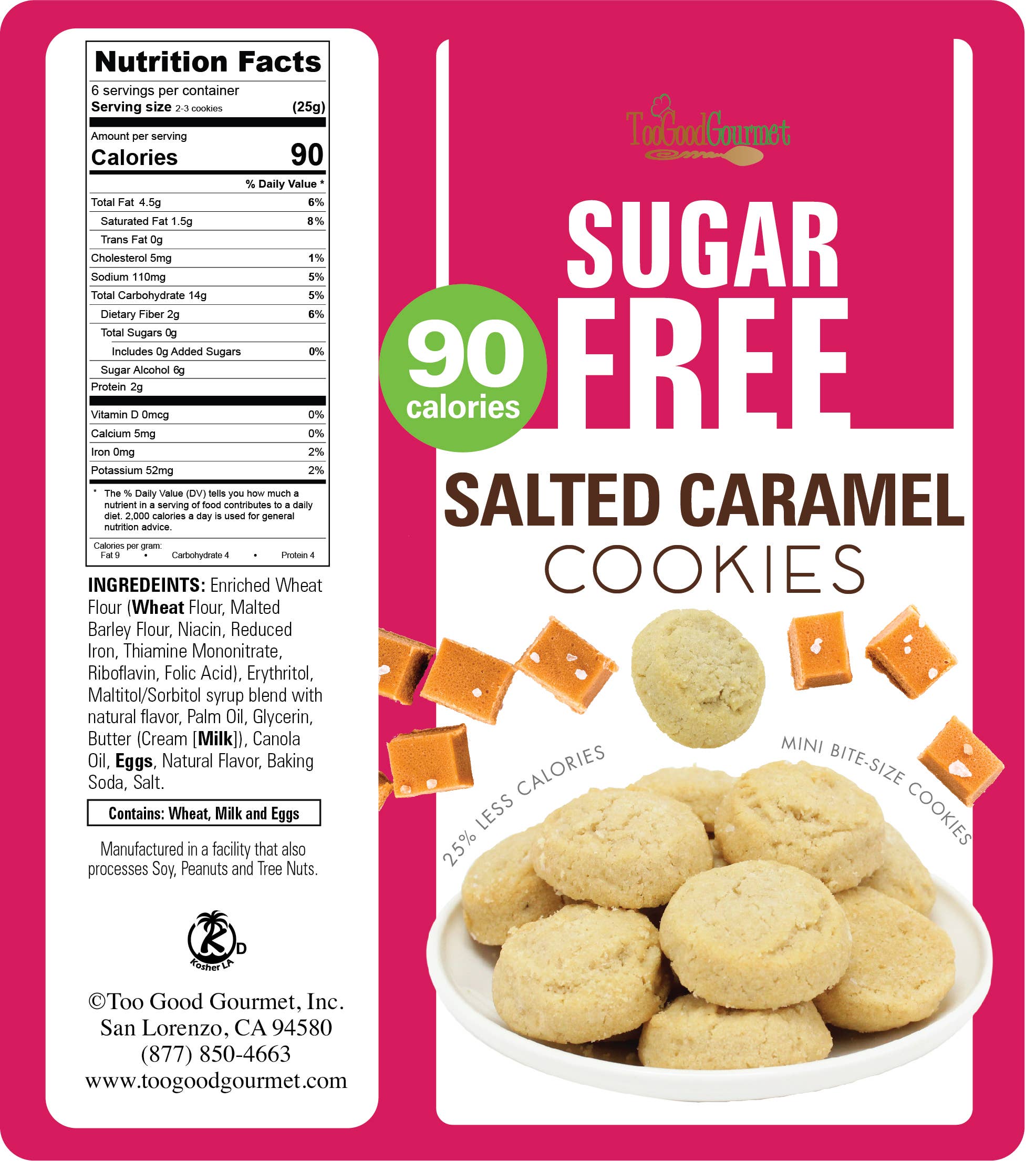 Too Good Gourmet - Wholesale Cookie - Sugar Free Cookies- Peanut Butter, Choc Chip, Salted Caramel6