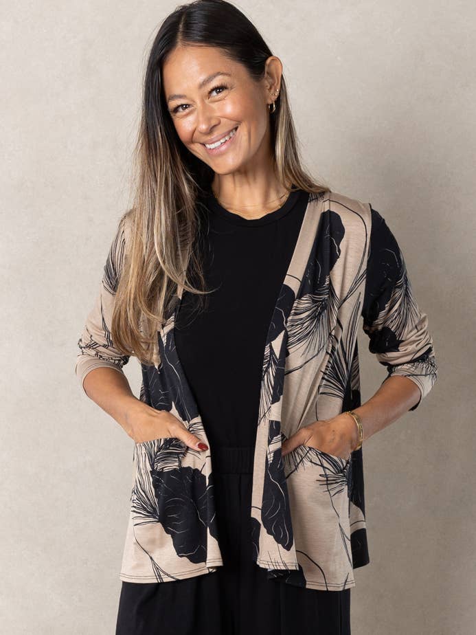 Sandy Cardigan (Midnight Kalo) for wholesale by Ten Tomorrow