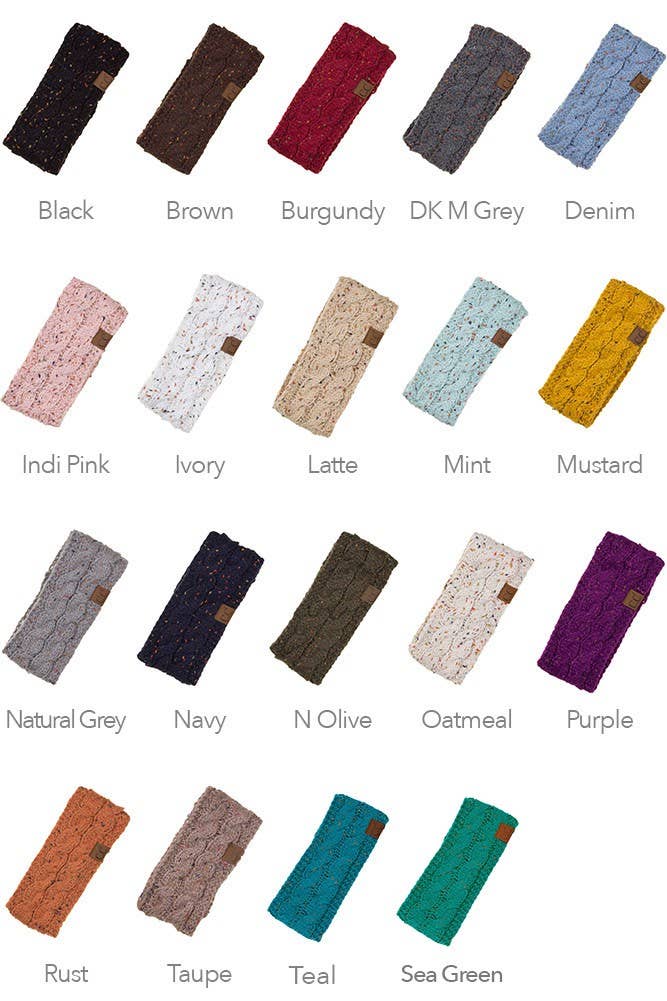 Hana – wholesale Pannband - Dam – C.C Chunky Stickad Confetti Sherpa fodrad pannband21