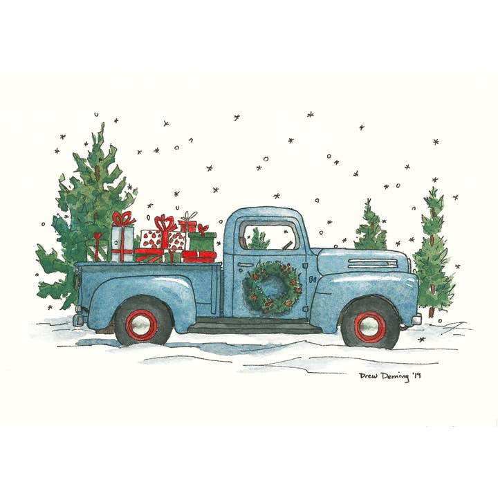 Camion de vacances pour la vente par Drew Deming Watercolors