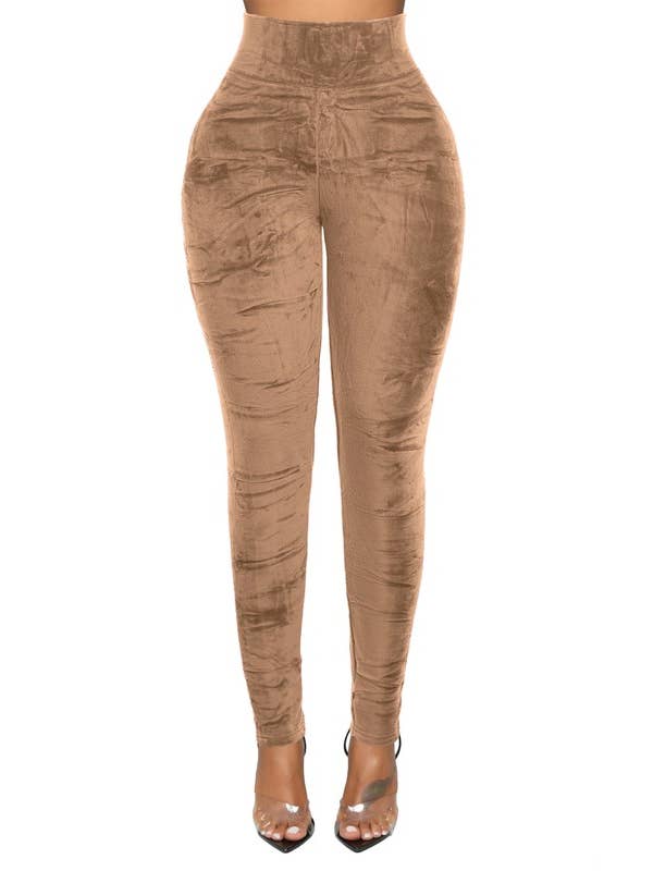 5besties inc - Venta al por mayor Leggings modernos - Mujer - Leggins de cintura alta de terciopelo con forro polar5