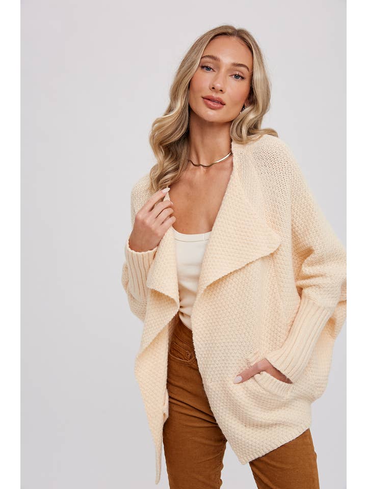 Bluivy - Wholesale Cardigan - Women's - WAFFLE COCOON SWEATER CARDIGAN9