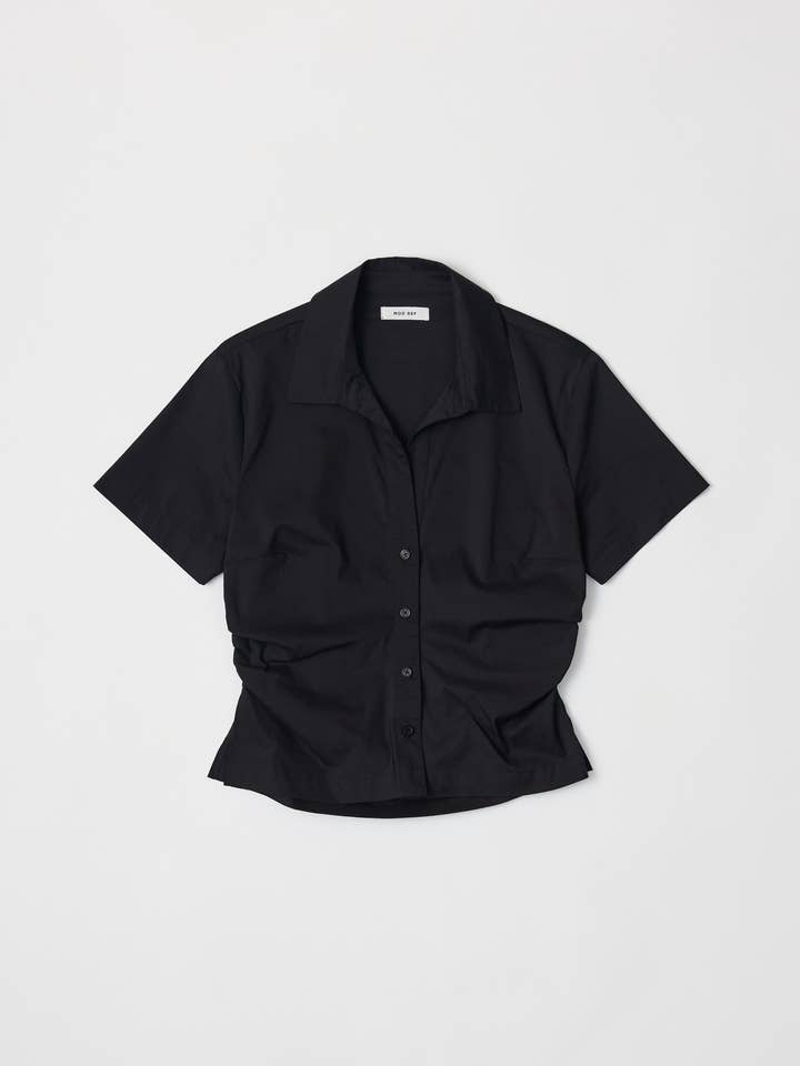 MOD REF - Wholesale Shirt - Women's - The Saxon Top | Short Sleeve Button-Down Shirt5