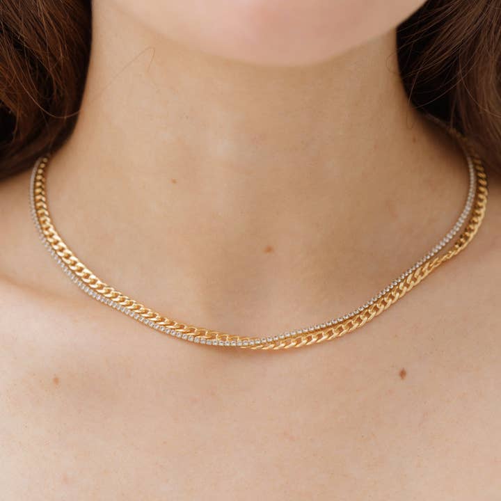 Sara Patino Jewelry - Vendita all'ingrosso Collane a catena e maglie - Collana Tennis in Topazio Bianco3