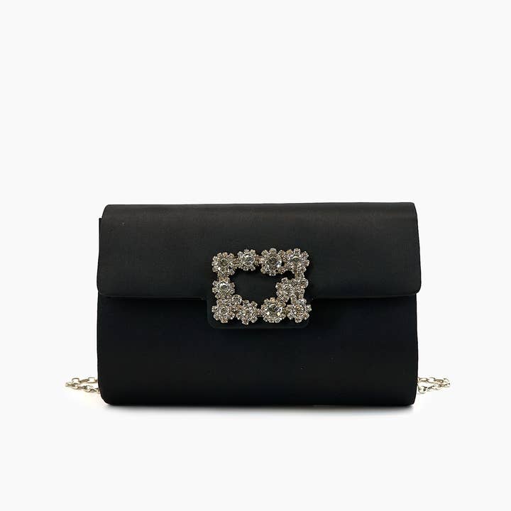 Like Dreams - Wholesale Clutch Bag - Women's - Clara Satin Rhinestone Gem Evening Crossbody