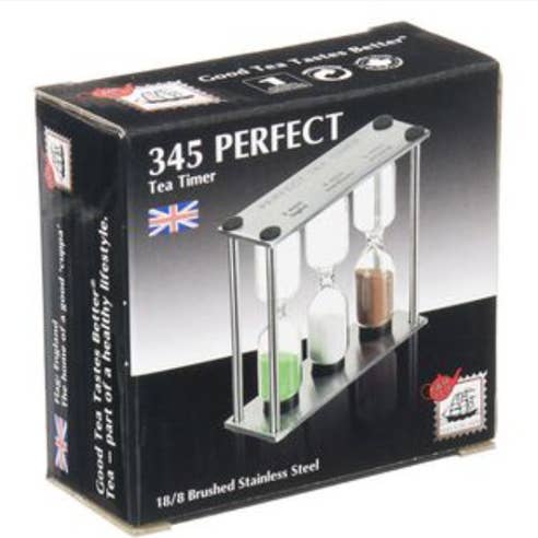Tea and Coffee Exchange - Wholesale Timer - The Perfect Tea Timer - Stainless Steel and Glass, with Sand1