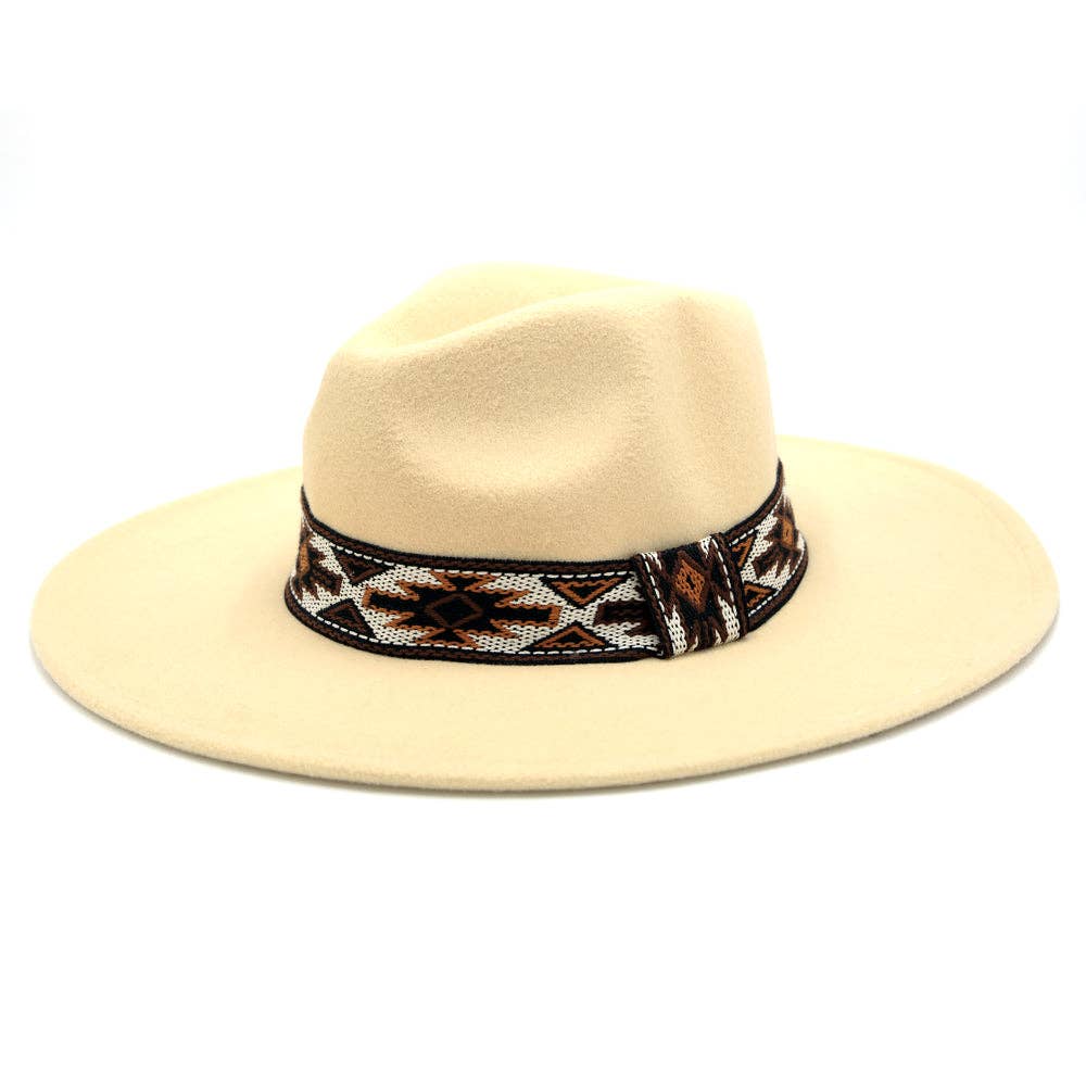 MiMi Wholesale - Wholesale Fedora - Women's - MH0086 Aztec Band Felt Fedora Hat3