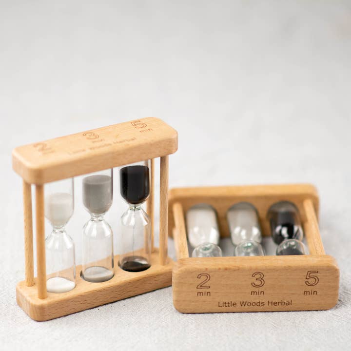 Little Woods Herbal - Wholesale Timer - Wooden Sand Tea Timer 2min 3min 5min