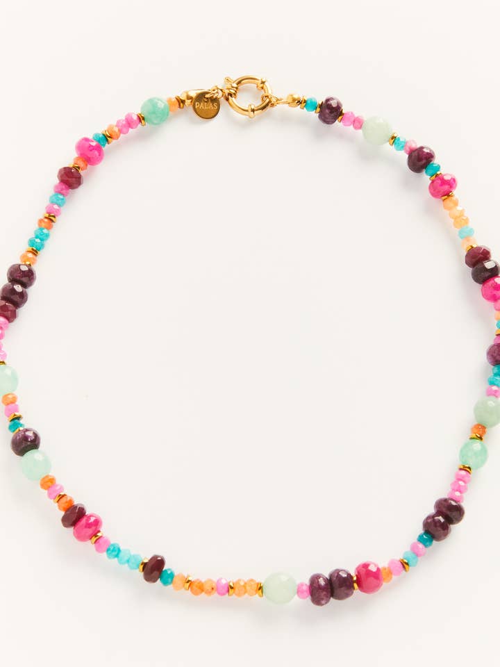 Choker Gallipoli - halskæde med lilla halvædelsten for engroshandel hos Palas