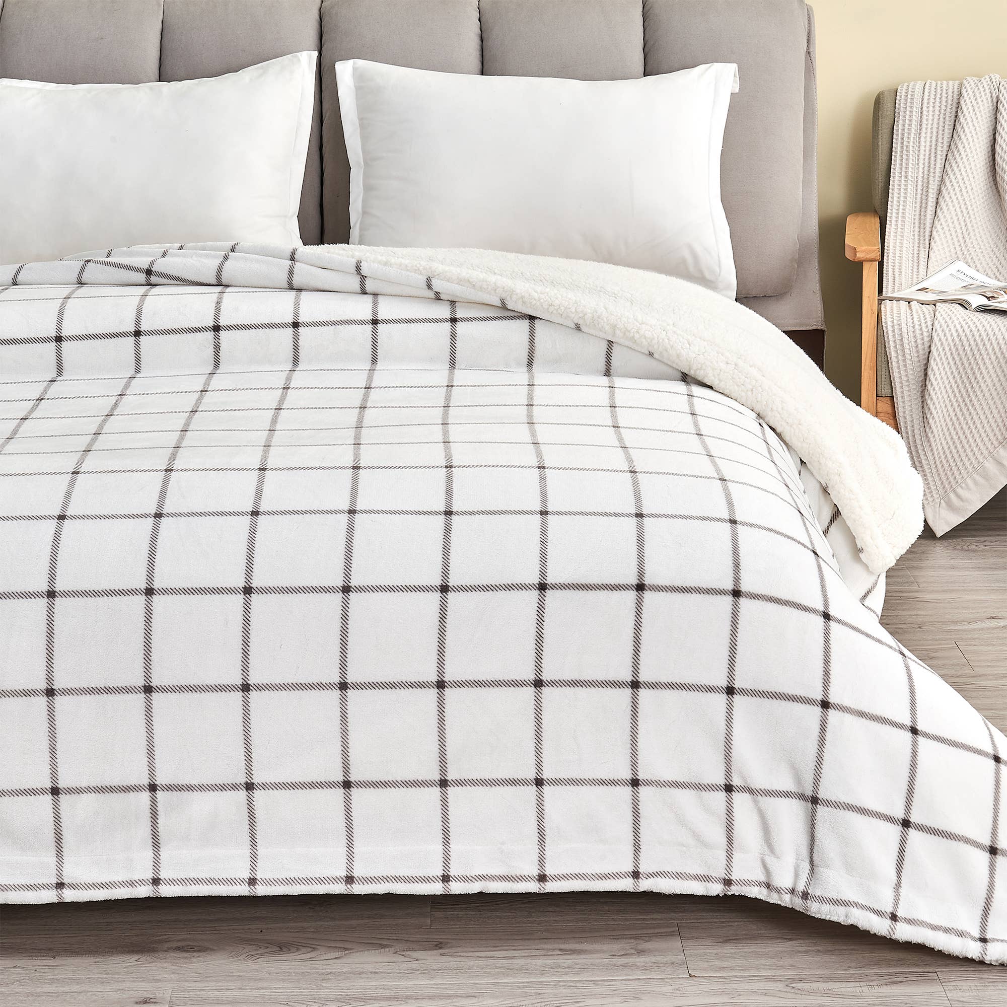 BH Collective - Wholesale Bedding Blanket - Bed Blanket - Velvet Plush & Sherpa Reverse - Kinsley12