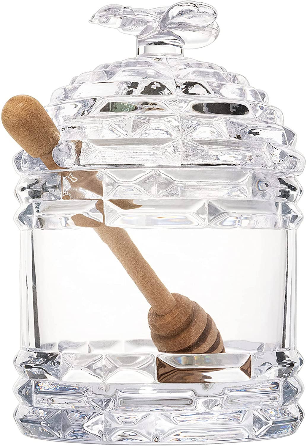 The Wine Savant /  Khen Glassware - Wholesale Honey Pot - Bee Honey Jar, Rosh Hashanah 5" H - Glass Honey Pot4