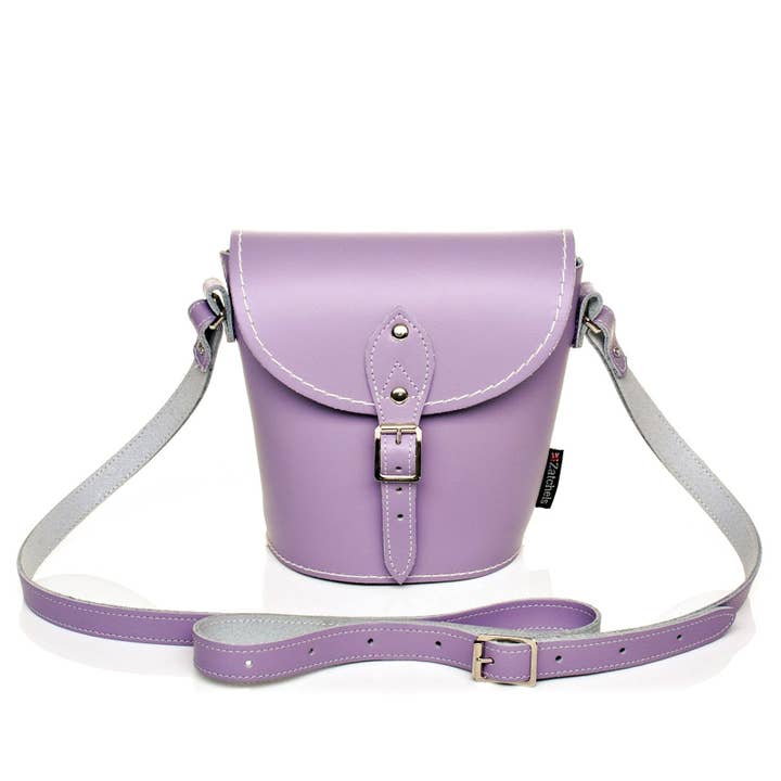 Handmade Leather Barrel Bag - Pastel Violet for wholesale by Zatchels
