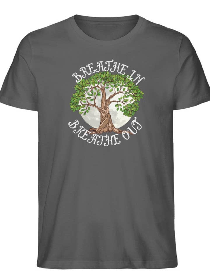 Breathe In Men's Premium Organic Shirt for wholesale by Uwaldu