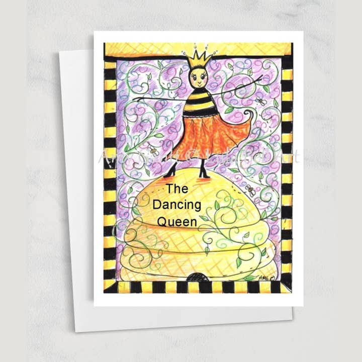 Friendship - Dancing Queen Bee Greeting Card for wholesale by Lula Bell Cards and Gifts