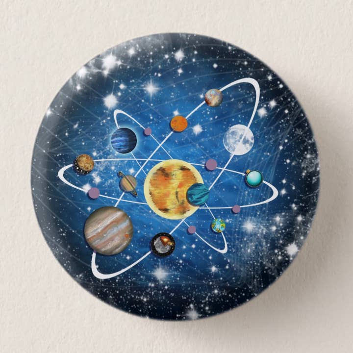Broche en émail Planet Orbit pour la vente par Hollowdolls