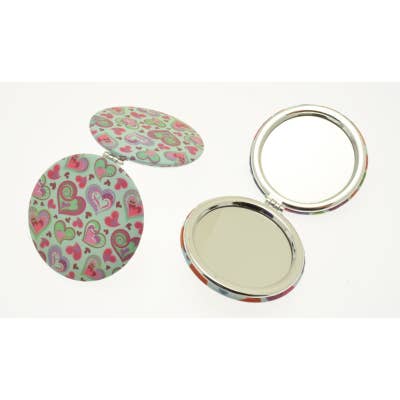 Heart Compact Mirrors - Pack of 12 for wholesale by Miss Milly Limited