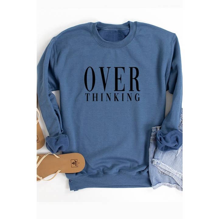 OVER THINKING GRAPHIC SWEATSHIRT for wholesale by Clothing of America