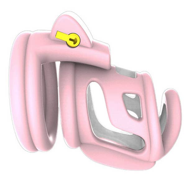 Chastity Cage - Men's Pink & White Resin for wholesale by Plesur Body Products