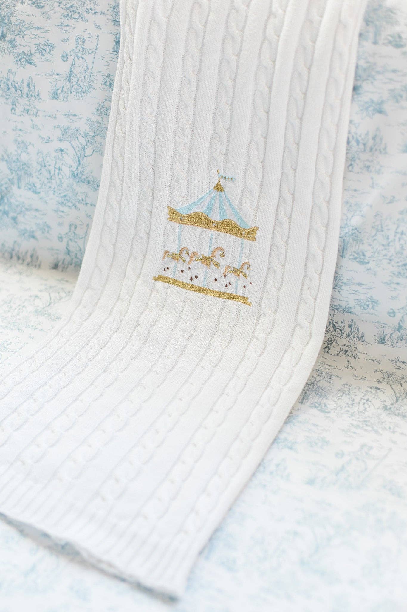 Bebe Theory - Wholesale Bedding Blanket - Kids & Baby - Carousel White Baby Blanket3