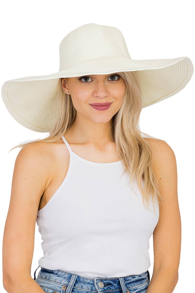 Cap Zone - Wholesale Straw Hat - Women's - Wire Brim Straw Beach Sun Hat21