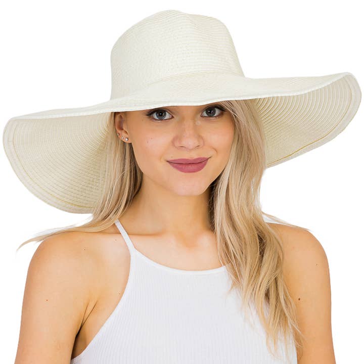 Cap Zone - Wholesale Straw Hat - Women's - Wire Brim Straw Beach Sun Hat21