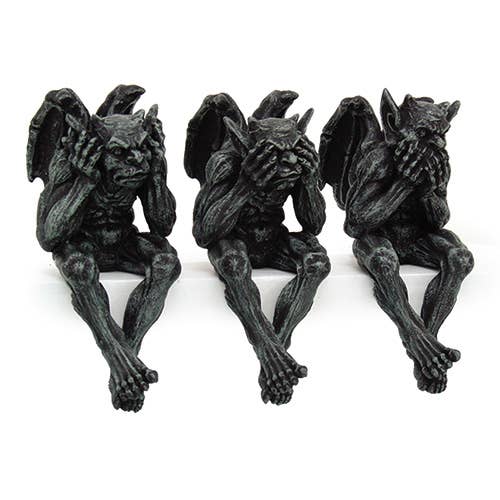 Pacific Trading - Wholesale Decorative Figurine - Gargoyle Hear, See and Speak No Evil Shelf Sitters0