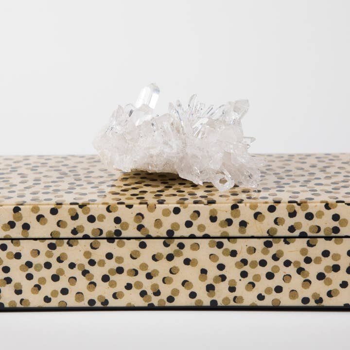 Dalmation Box with Quartz for wholesale by ROX GALLERY