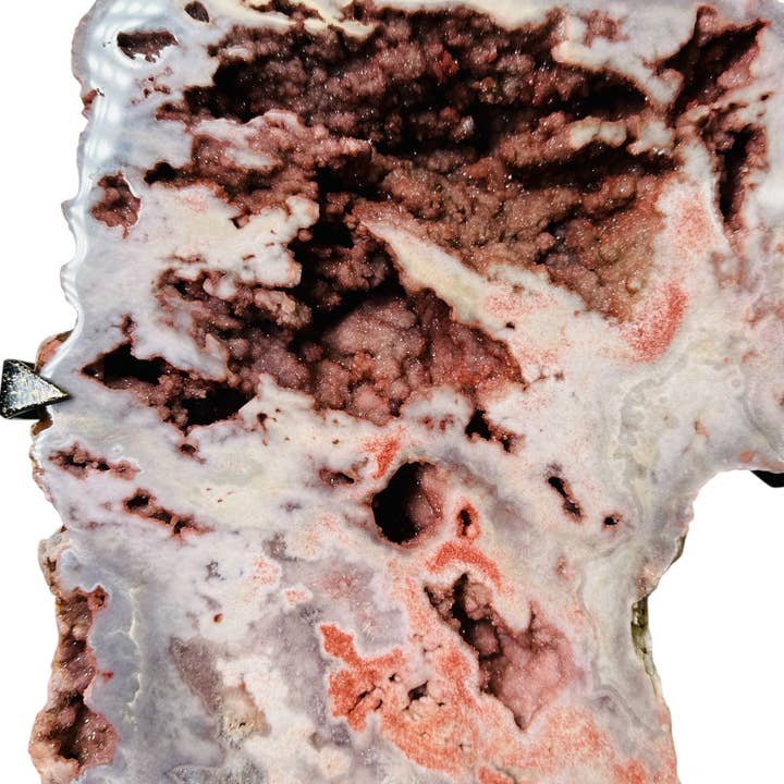 Rock Paradise - Wholesale Spiritual Stone/Crystal - Pink Amethyst Freeform Crystal on Gold and Black Stand6