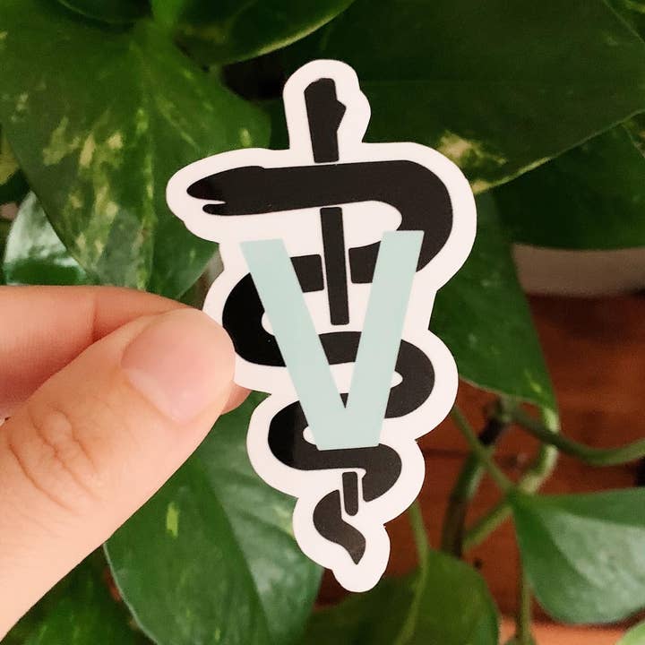 Veterinary Symbol Waterproof Sticker for Animal Health for wholesale by Tiny Acres Co