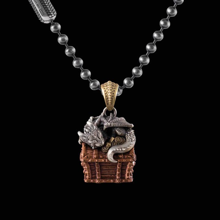 Coppertist.wu - Wholesale Individual Charm/Pendant - Dragon Treasure Chest Pendant2