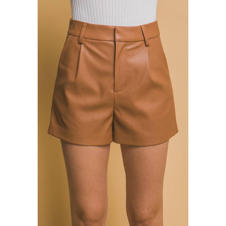 Timeless - Wholesale Shorts - Women's - High Waisted Faux Leather PU Shorts