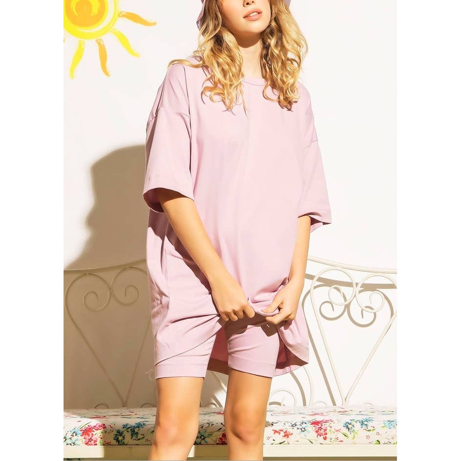 Coloring You – Conjuntos Casual - Mulher por atacado – FSG-ST8296 CONJUNTO DE SHORTS DE CAMISETA DE GRANDES DIMENSÕES E CAMISA DE MOTOQUEIRO13