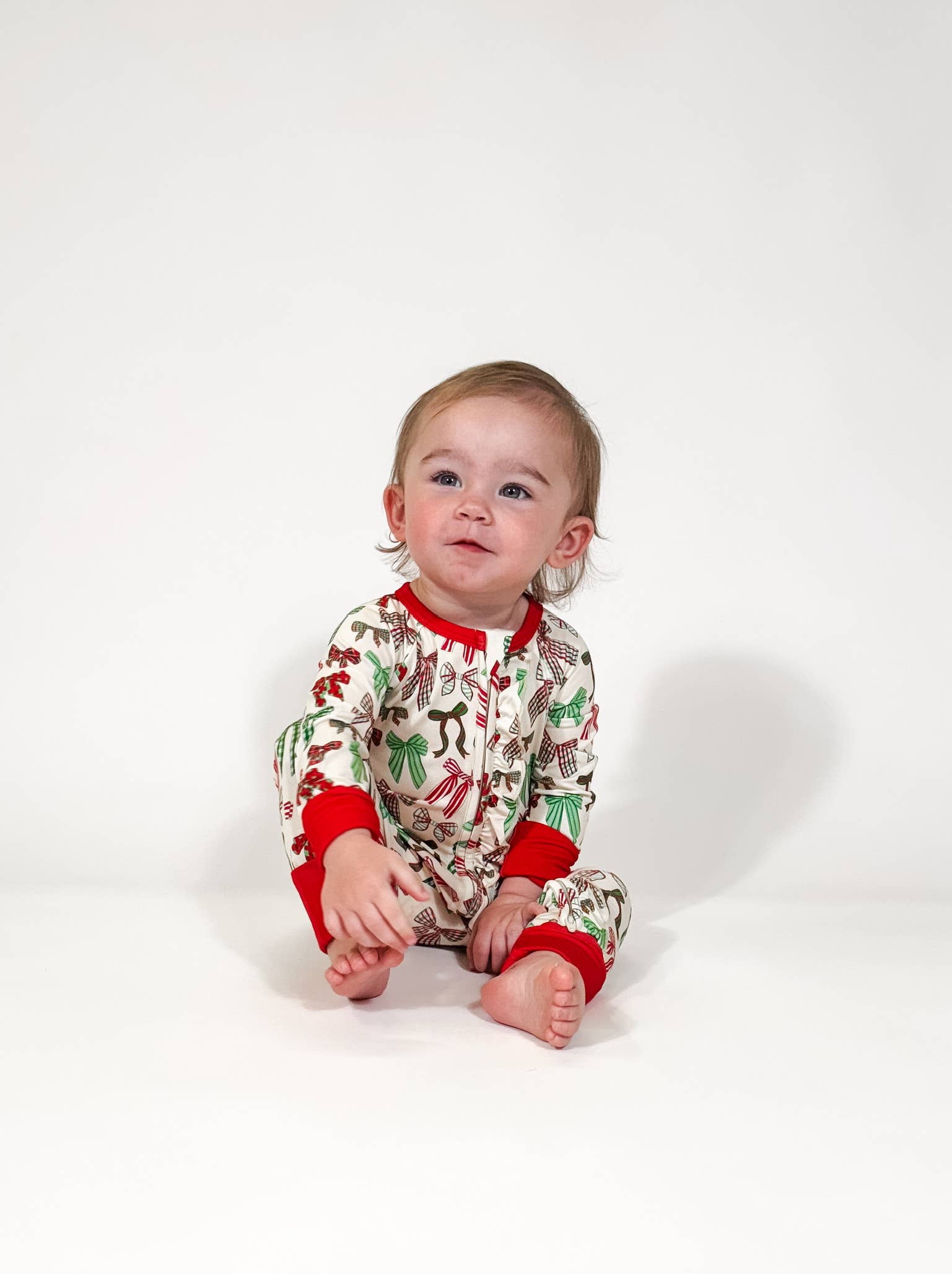 Goosies - Wholesale Sleepsuit - Baby - Holiday Bows  - LS Convertible Zip PJs2