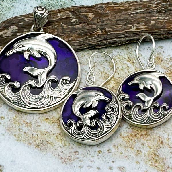 Goddess Design Studio - Wholesale Individual Charm/Pendant - Sterling Silver & Dolphin Pendant Large