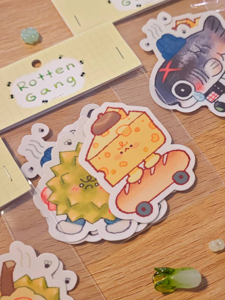 Glossy Rotten Gang Vinyl Sticker Pack for wholesale by Hokeii Pokeii