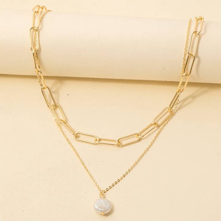 Perle mønt vedhæng lagdelte kæder halskæde for engroshandel hos Anarchy Street