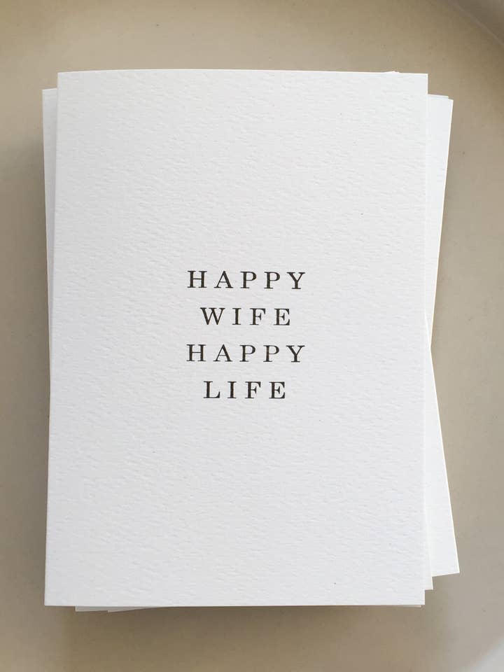 CARTE « Happy Wife Happy Life » pour la vente par JOYEM
