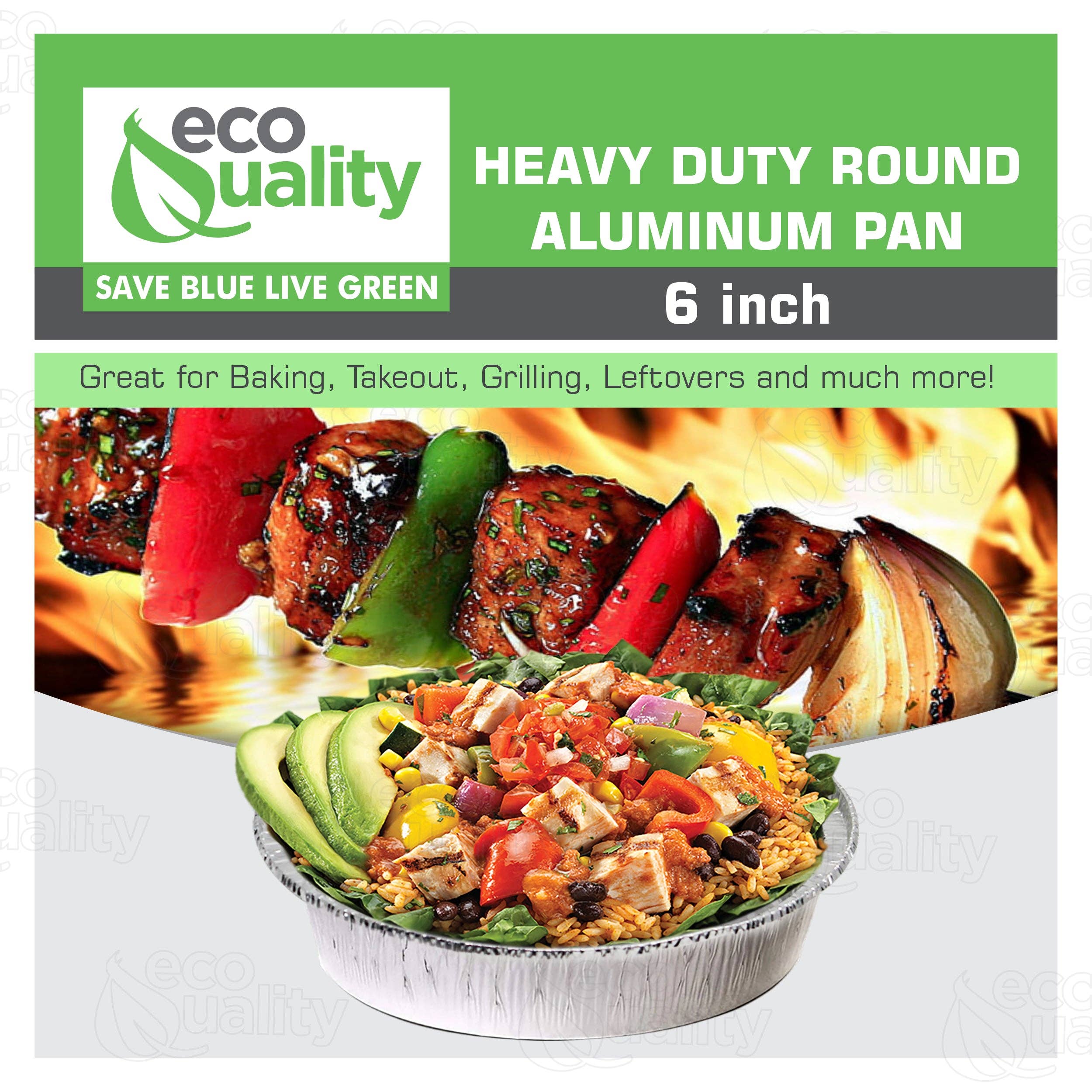 EcoQuality - Wholesale Baking Dish - 6" Disposable Round Aluminum Foil Take-Out Pans6